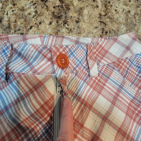 Rolla's PLAID CHECK BOOTCUT PANT POMEGRANATE Women's Size Small NWT - Picture 10 of 13